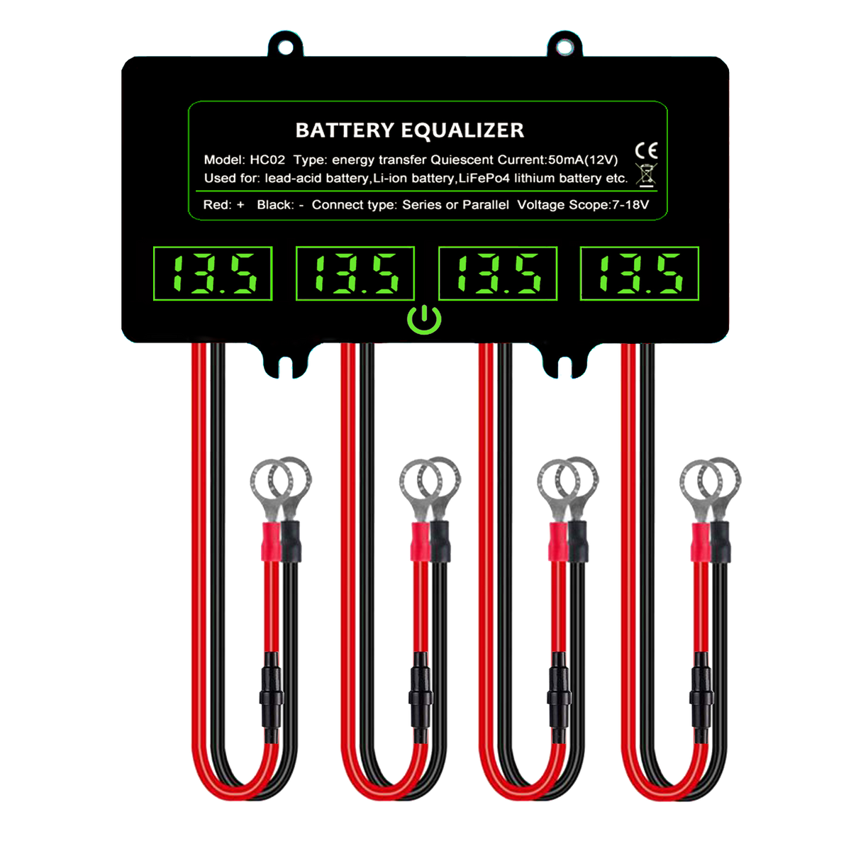 ANGUI HC02 with Touch Switch Battery Equalizer Batteries Monitor Tester Voltage Active Balancer