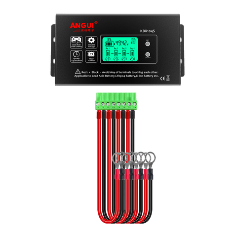 ANGUI Battery Equalizer KBX104S LCD 4S 4PCS 12V Battries 48V Connect Voltage Active Balancer Lead acid Batteries Monitor